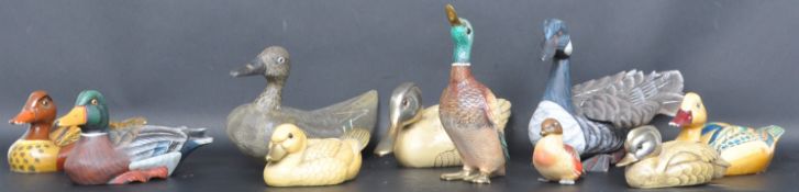 COLLECTION OF VINTAGE 20TH CENTURY DECORATIVE WOODEN DUCKS