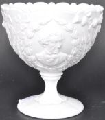 LATE 19TH CENTURY VICTORIAN WHITE GLASS COMMEMORATIVE PEDESTAL BOWL