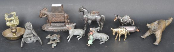 COLLECTION OF VINTAGE 20TH CENTURY METAL ANIMAL FIGURINES