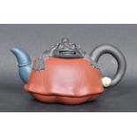 20TH CENTURY CHINESE ORIENTAL TERRACOTTA TEAPOT