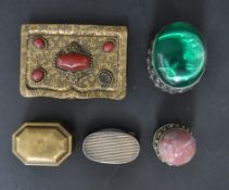 FIVE VINTAGE RETRO 20TH CENTURY TRINKET BOXES