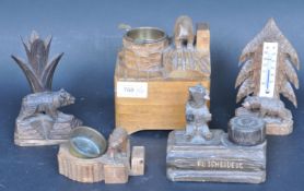 19TH CENTURY CARVED BEAR RELATED WOODEN CURIOS