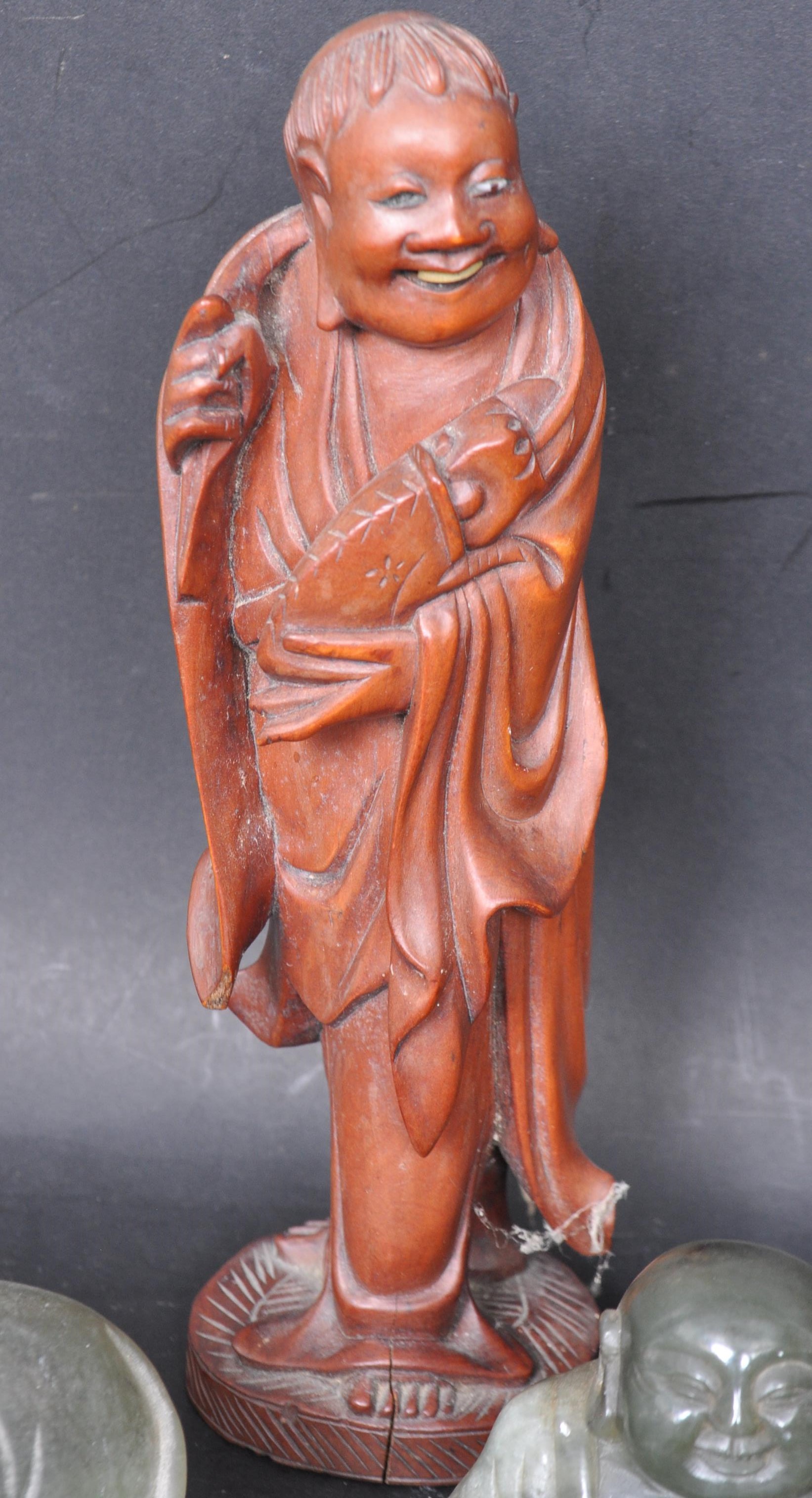COLLECTION OF 20TH CENTURY CHIENSE CARVED STONE FIGURINES - Image 5 of 6