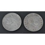 TWO GEORGE III SILVER HALF CROWN COINS