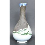 JAPANESE ORIENTAL CERAMIC PORCELAIN MOUNT FUJI VASE