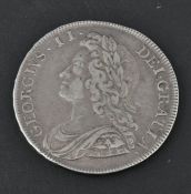 GEORGE II SILVER HALF CROWN COIN - DATED 1731