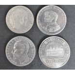 THREE SILVER BULGARIAN, PORTUGESE & FRENCH COINS
