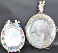 TWO EARLY 20TH MEISSEN / SITZENDORF MANNER MIRRORS