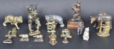 COLLECTION OF 20TH CENTURY BRASS AND OTHER METAL BEAR FIGURINES