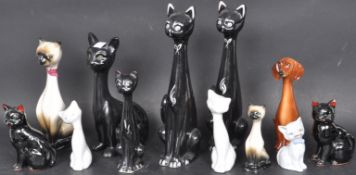 ASSORTMENT OF VINTAGE CERAMIC PORCELAIN CAT FIGURES