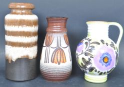 THREE MID 20TH CENTURY WEST GERMAN VASES