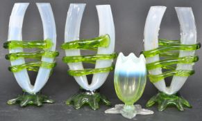 COLLECTION OF EARLY 20TH CENTURY VASELINE GLASS
