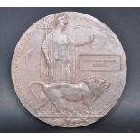 EARLY 20TH CENTURY / WWI BRONZE DEATH PLAQUE