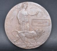 EARLY 20TH CENTURY / WWI BRONZE DEATH PLAQUE