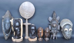 COLLECTION OF VINTAGE AFRICAN TRIBAL WOODEN ART WARE