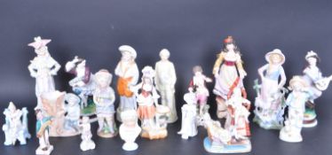 LARGE COLLECTION OF 19TH CENTURY AND LATER CONTINENTAL BISQUE FIGURINES