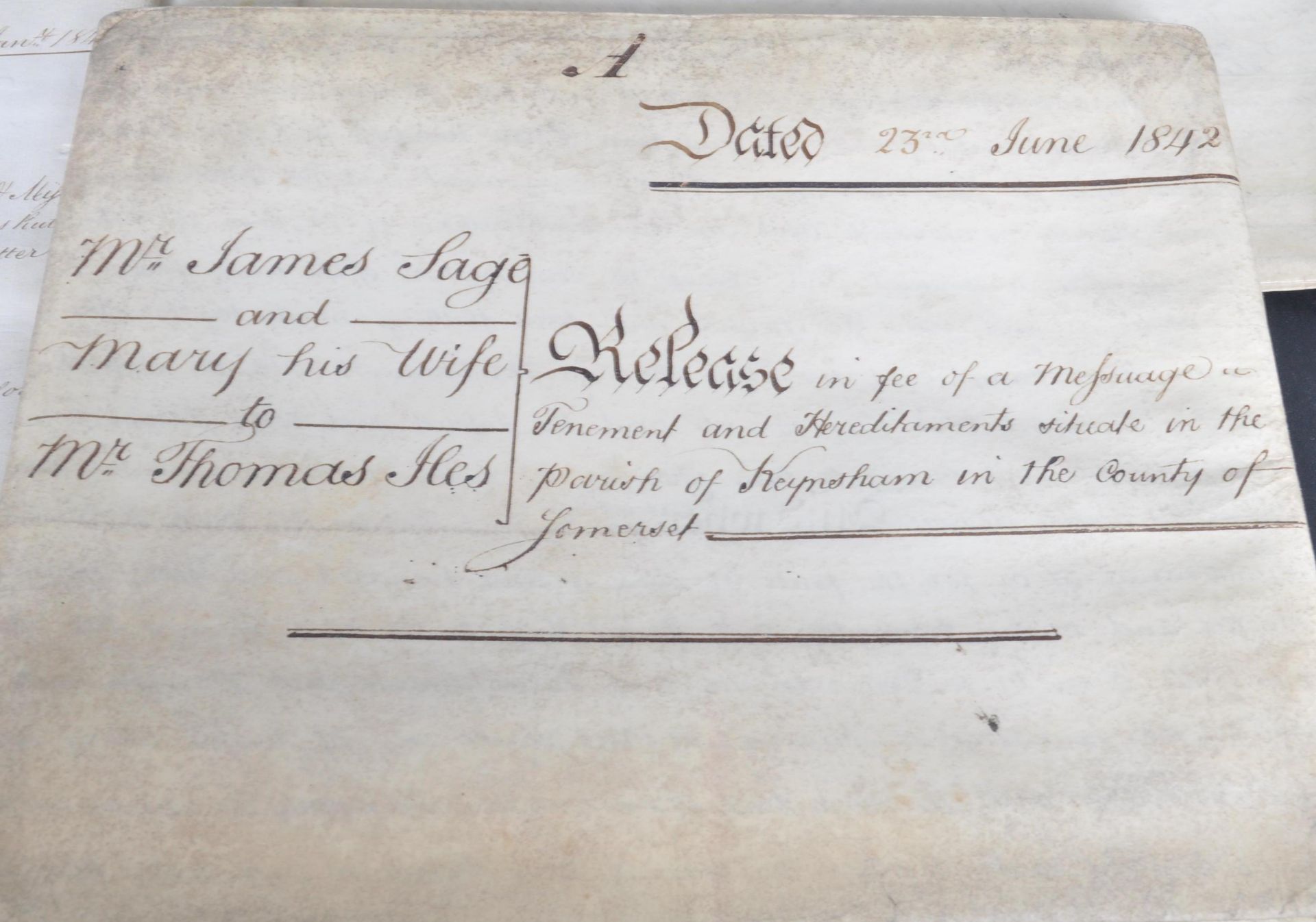 COLLECTION OF 18TH & 19TH CENTURY INDENTURES & DOCUMENTS - Image 4 of 9
