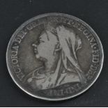 19TH CENTURY VICTORIAN 1897 SILVER CROWN COIN