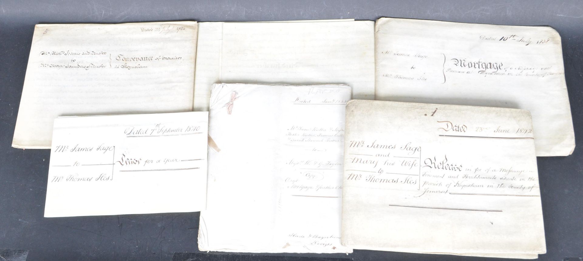 COLLECTION OF 18TH & 19TH CENTURY INDENTURES & DOCUMENTS