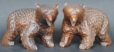 TWO VINTAGE 20TH CENTURY WOODEN BLACK FOREST BEARS