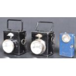 COLLECTION OF THREE VINTAGE 20TH CENTURY MOTORCYCLE LAMPS