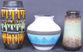 THREE MID 20TH CENTURY WEST GERMAN VASES