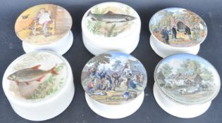 COLLECTION OF PRATT WARE FENTON POTS - POT LIDS