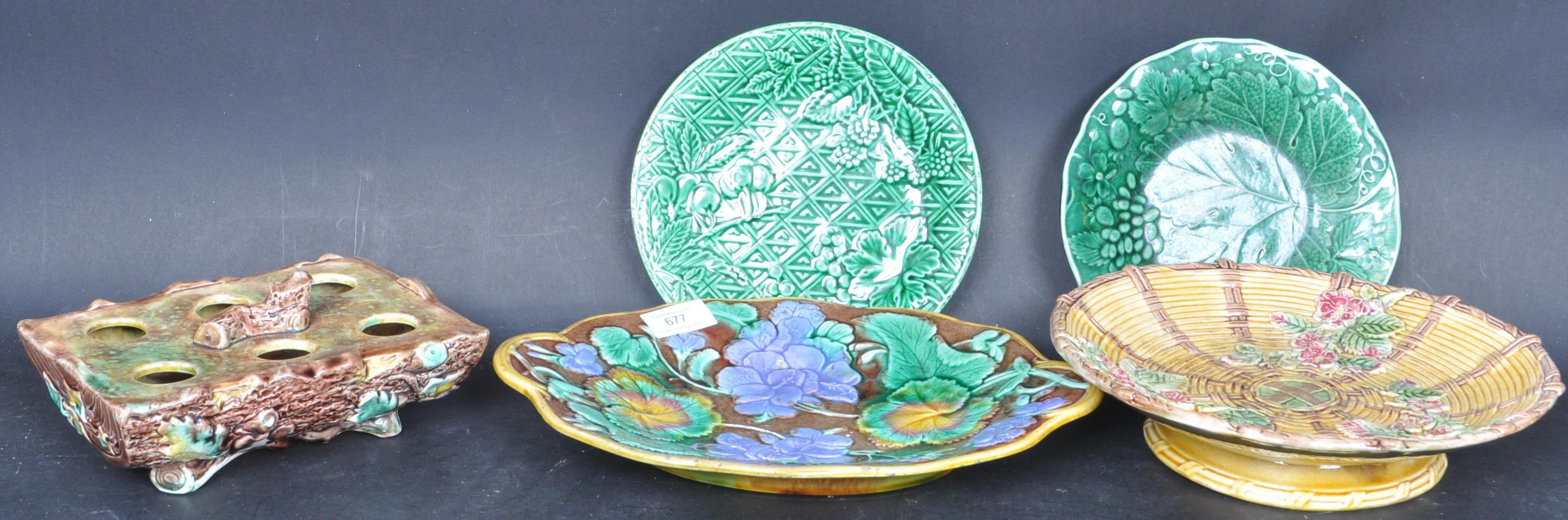 COLLECTION OF VICTORIAN MAJOLICA CERAMICS