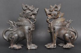 TWO 19TH CENTURY BURMESE CHINTHE LIONS