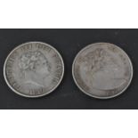 TWO GEORGE III SILVER HALF CROWN COINS