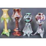 SET OF 4 STUDIO ART GLASS JACK IN THE PULPIT VASES