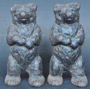 PAIR OF VICTORIAN CAST IRON STANDING BEAR DOOR STOPS