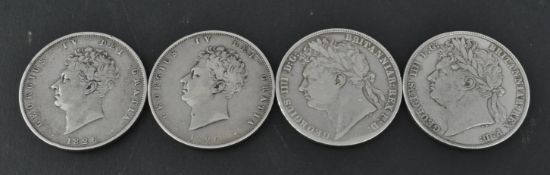 COLLECTION OF FOUR SILVER HALF CROWNS