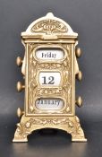 20TH CENTURY ART NOUVEAU STYLE BRASS DESK CALENDAR