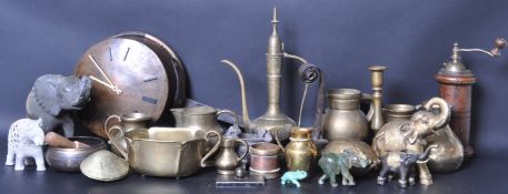 COLLECTION OF 20TH CENTURY ORIENTAL BRASS WARE