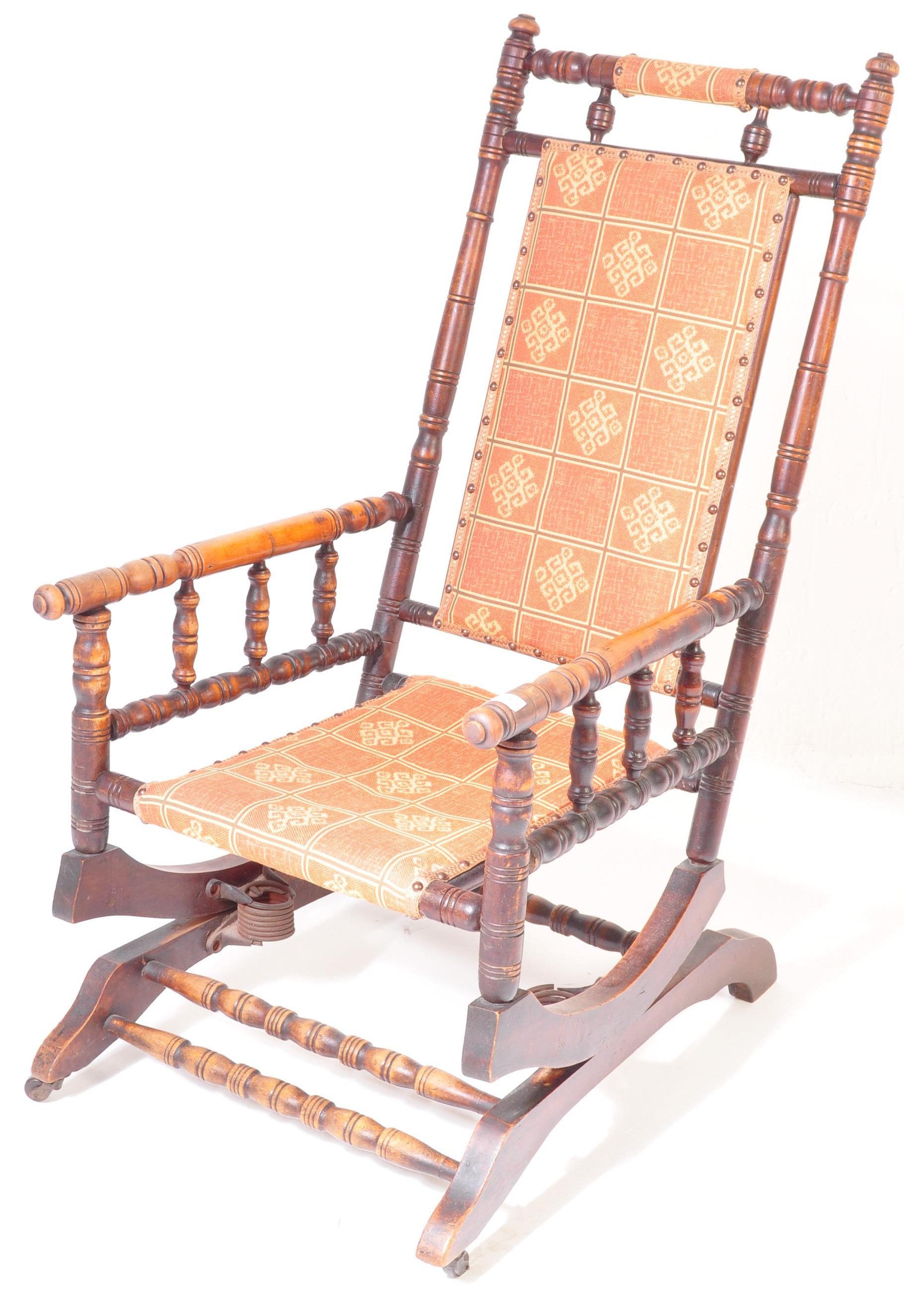 VICTORIAN 19TH CENTURY BOSTON ROCKER CHAIR - Image 2 of 9