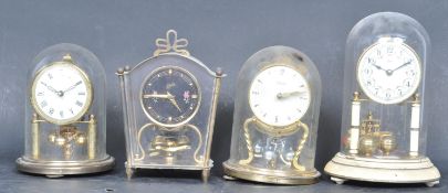 COLLECTION OF VINTAGE GERMAN GLASS DOMED ANNIVERSARY CLOCKS