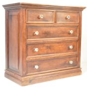 A VICTORIAN STYLE HARDWOOD CHEST OF DRAWERS