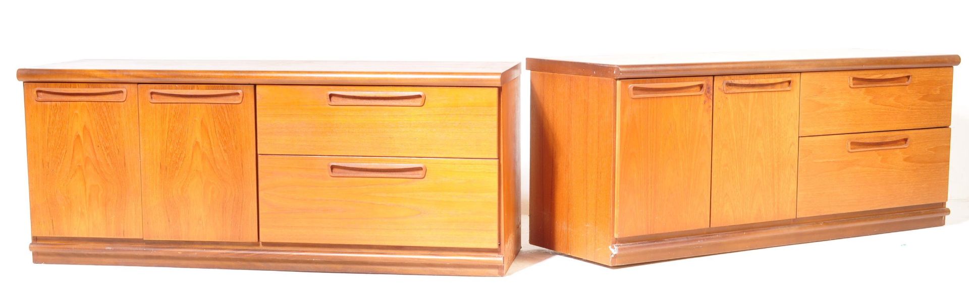 PAIR MID CENTURY G-PLAN TEAK LOW SIDEBOARD CREDENZA'S