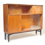 MID CENTURY RETRO TEAK WOOD LIBRARY BOOKCASE DISPLAY CABINET