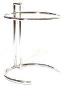 EILEEN GREY CHROME AND GLASS OCCASIONAL SIDE TABLE