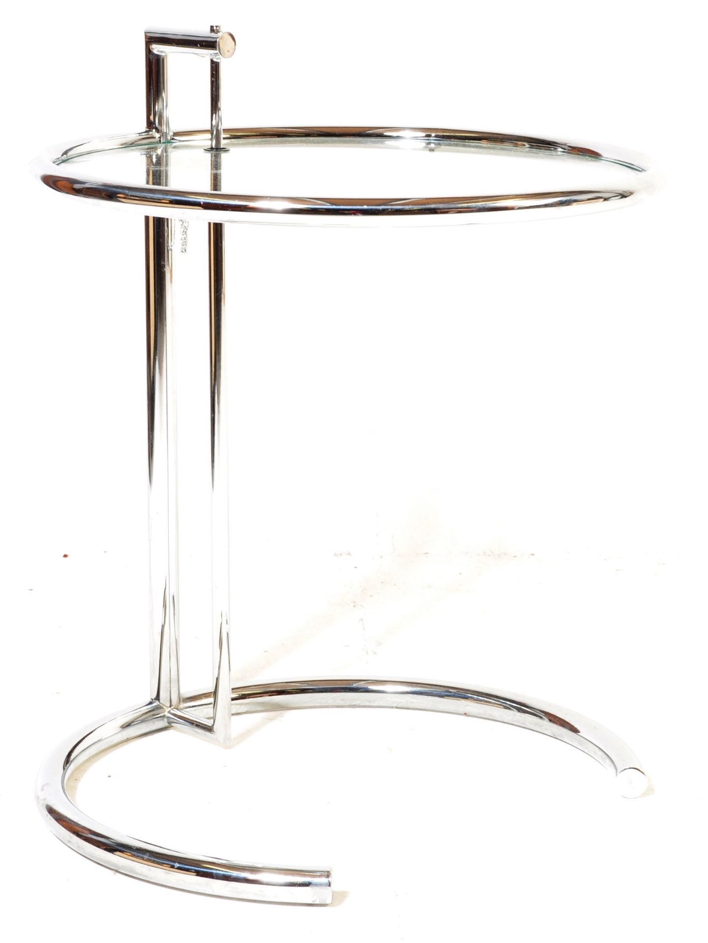 EILEEN GREY CHROME AND GLASS OCCASIONAL SIDE TABLE