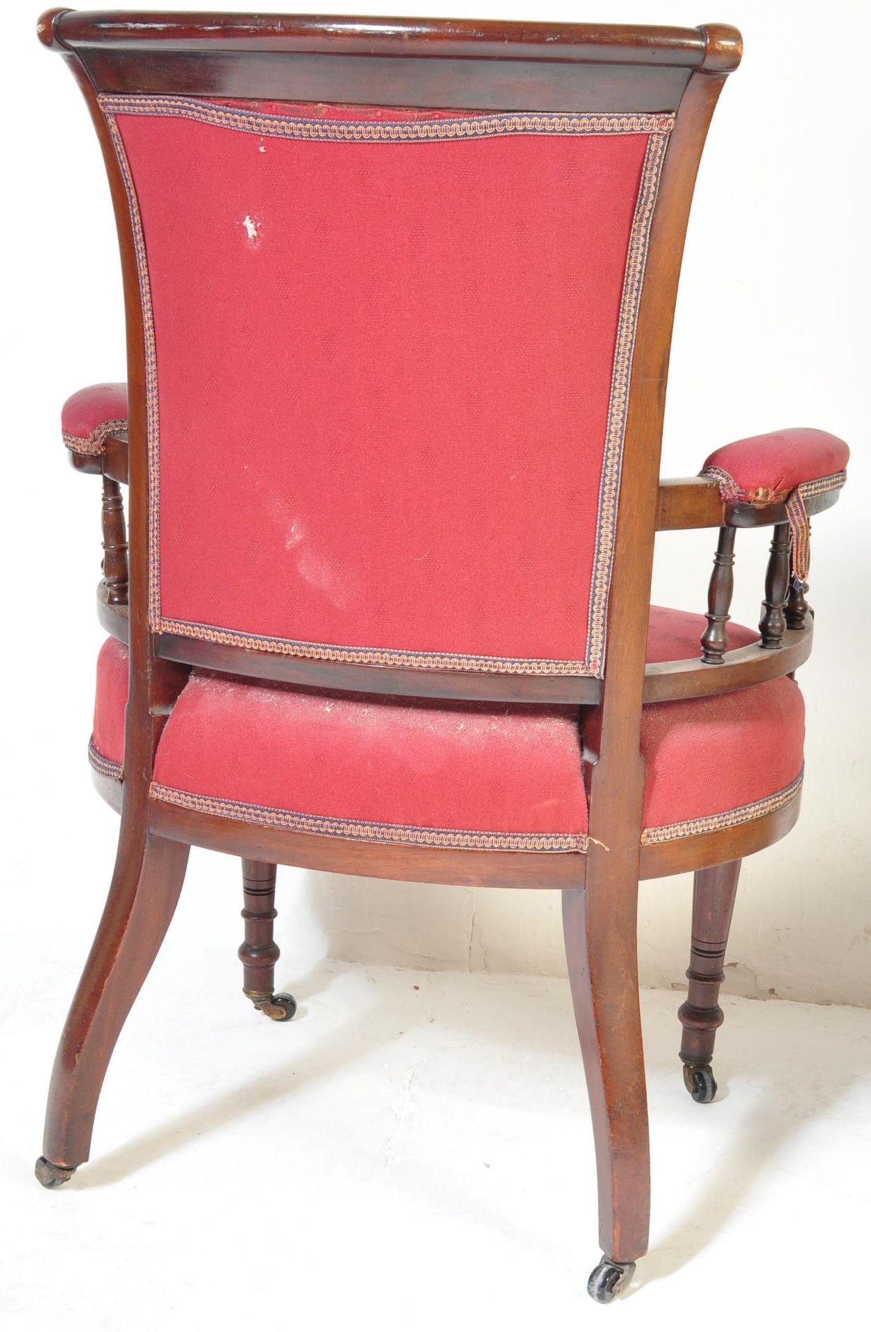 VICTORIAN MAHOGANY INDUSTRIAL OFFICE ARMCHAIR DESK CHAIR - Image 6 of 6