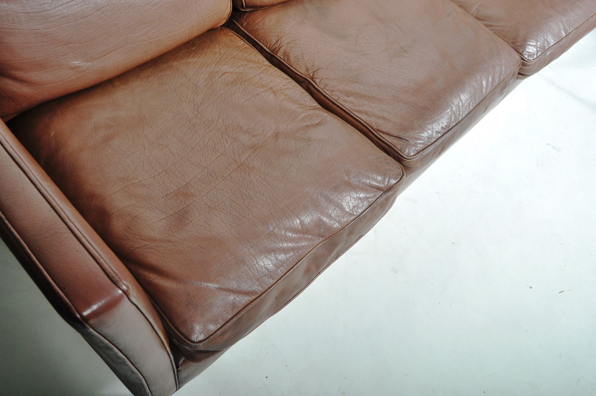 AFTER BORGE MOGENSEN - DANISH LEATHER THREE SEATER SOFA - Image 4 of 7