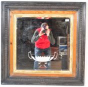 LARGE 20TH CENTURY CARVED FRAME MIRROR WITH ETCHED DECORATION