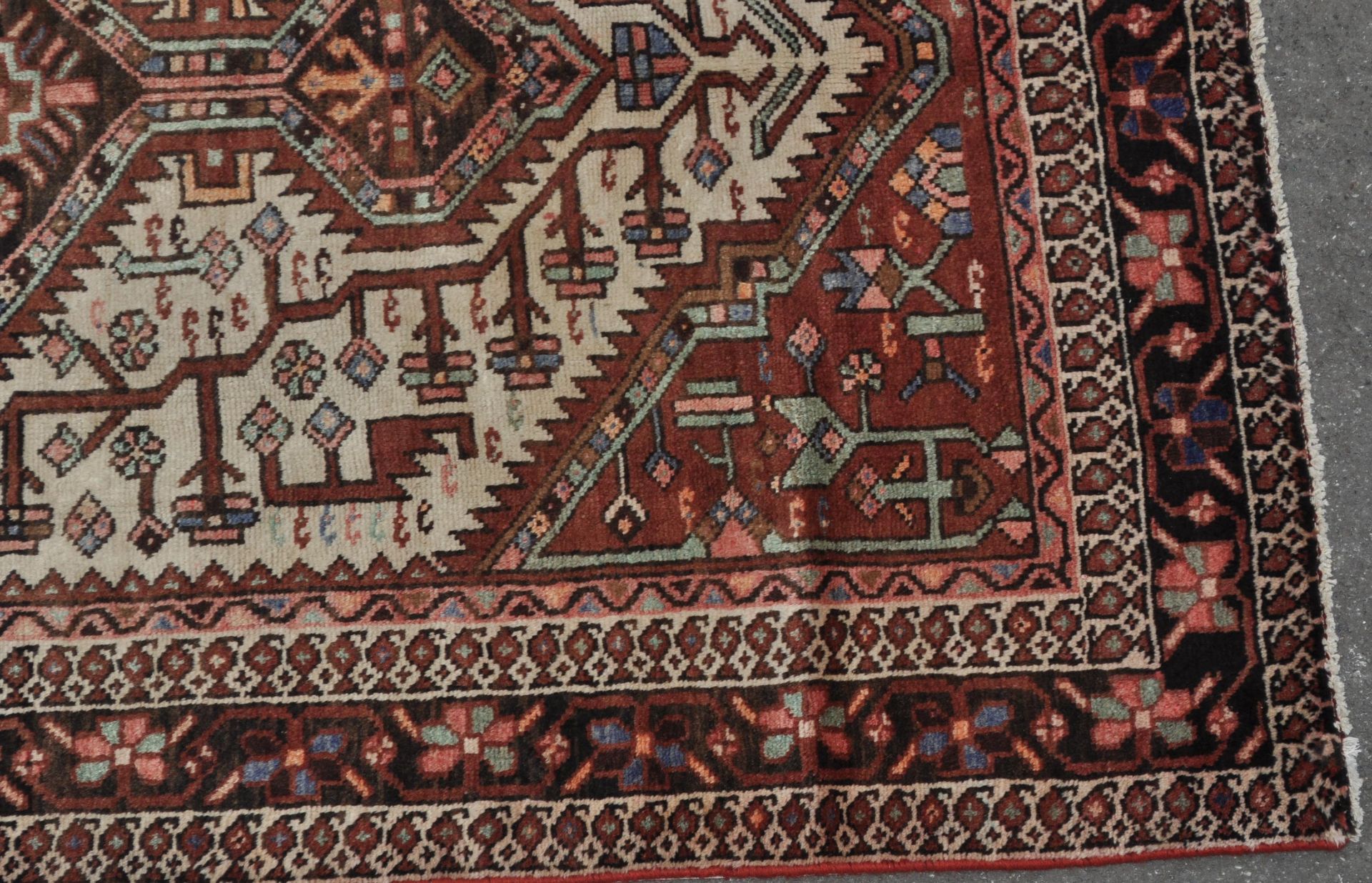 WOOL ON COTTON HAND KNOTTED PERSIAN ISLAMIC HAMADAN RUG / CARPET - Bild 4 aus 5