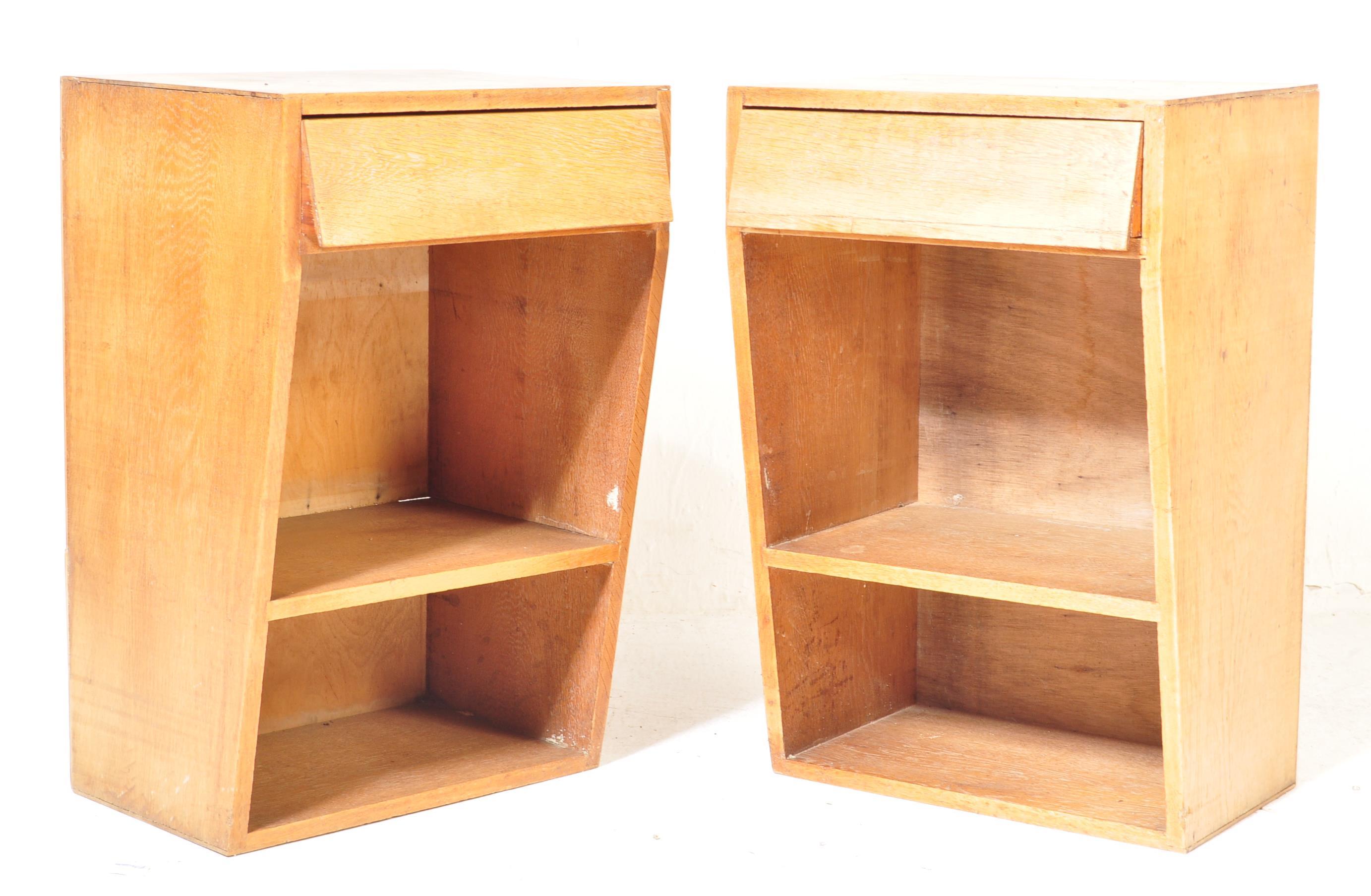 TWO 20TH CENTURY ART DECO STYLE OAK BEDSIDE CABINETS