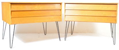 PAIR OF MID-CENTURY OAK PLAN ARCHITECTS CHEST OF DRAWERS