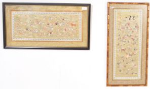 PAIR OF CHINESE EMBROIDERED SILK ONE HUNDRED CHILDREN PANELS
