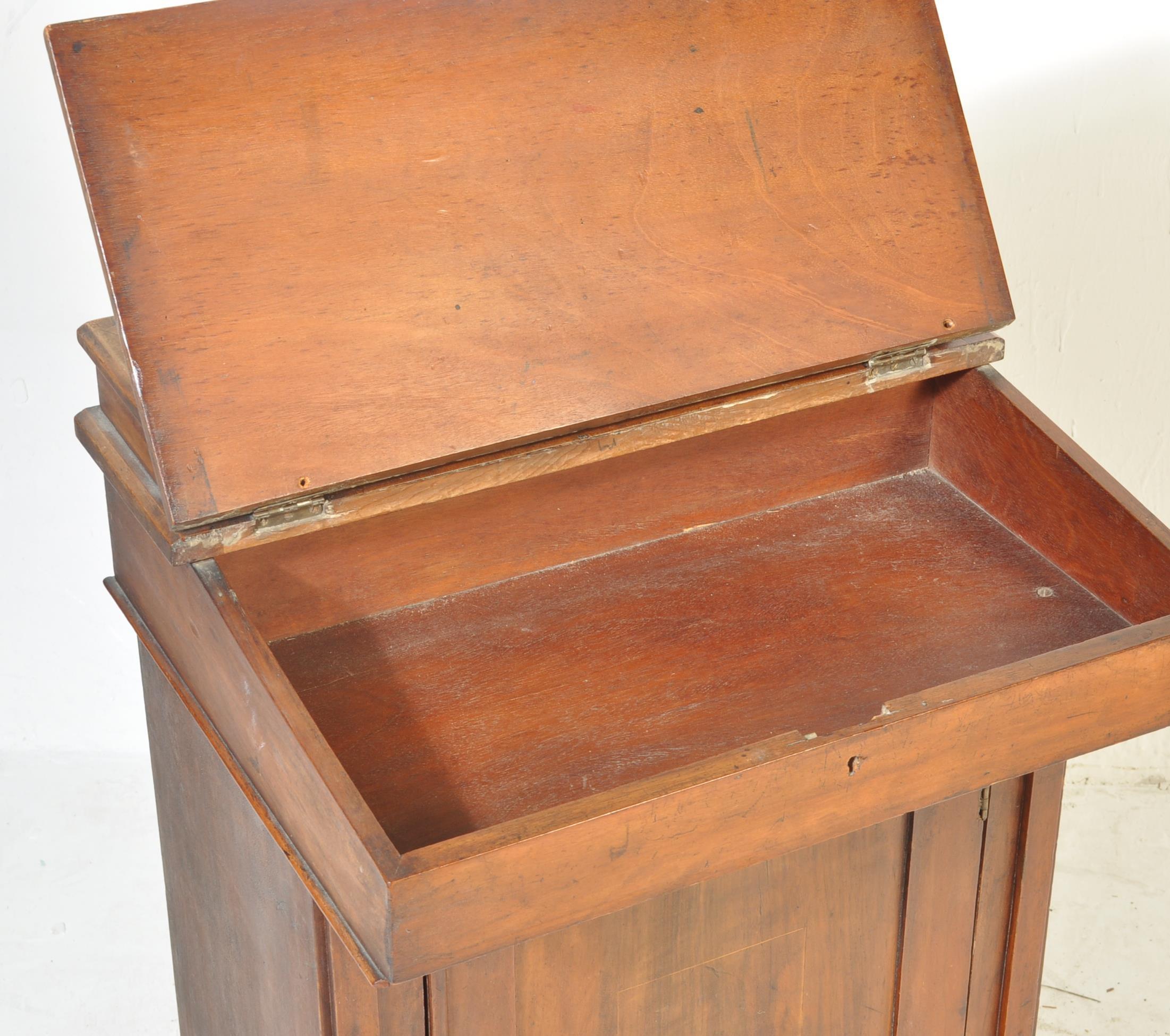 EDWARDIAN MAHOGANY & LINE INLAID DAVENPORT DESK - Image 4 of 5